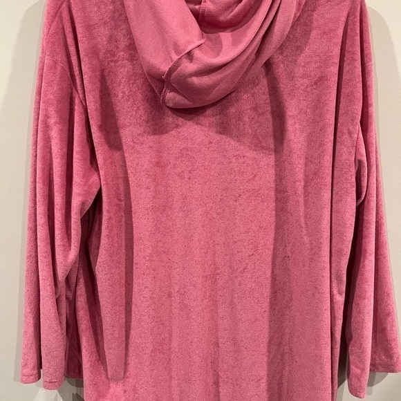 New REBELLIOUS ONE Trendy Plus Size Loop Terry Hoodie Pink 2X, 3x - Picture 5 of 7